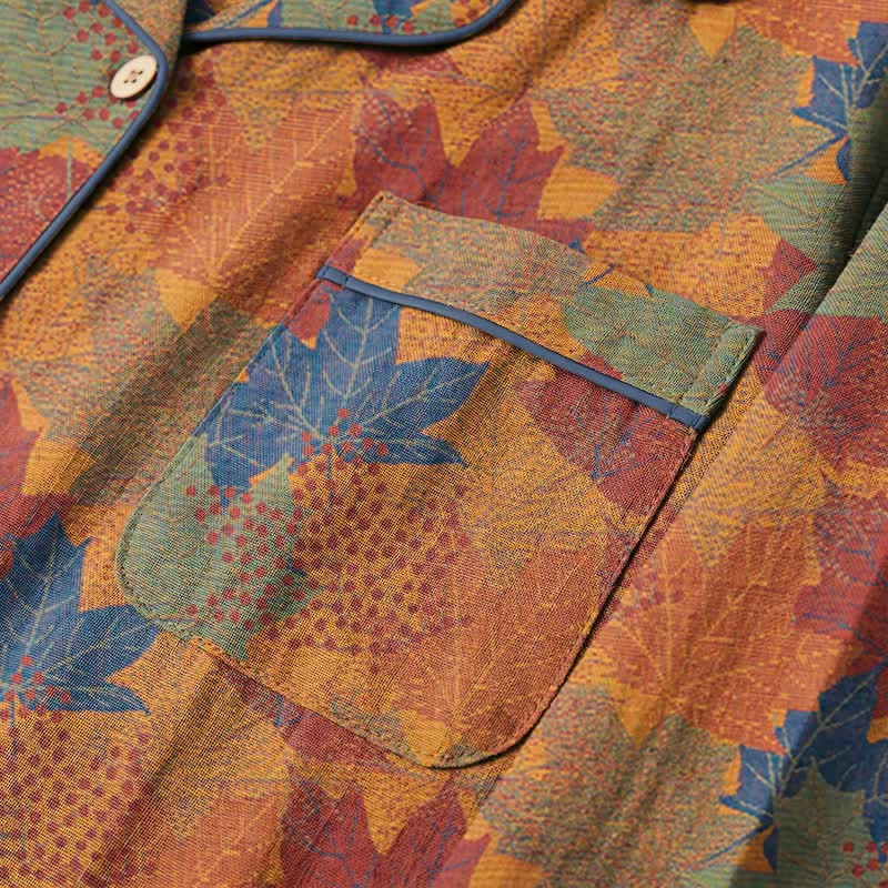Ownkoti Fall Maple Leaf Cotton Loungewear Set - image 31