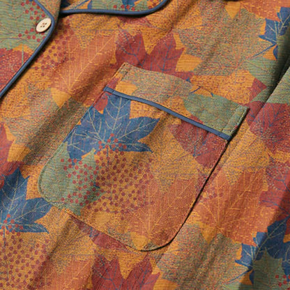 Ownkoti Fall Maple Leaf Cotton Loungewear Set - image 17