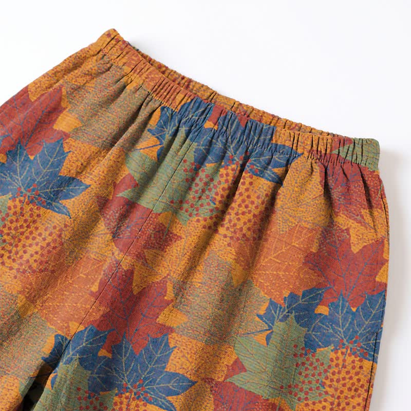 Ownkoti Fall Maple Leaf Cotton Loungewear Set - image 18