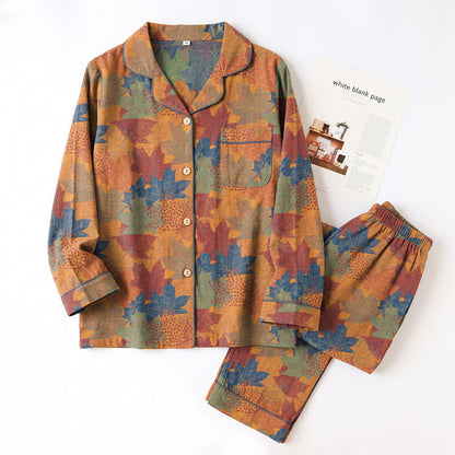 Ownkoti Fall Maple Leaf Cotton Loungewear Set - image 34