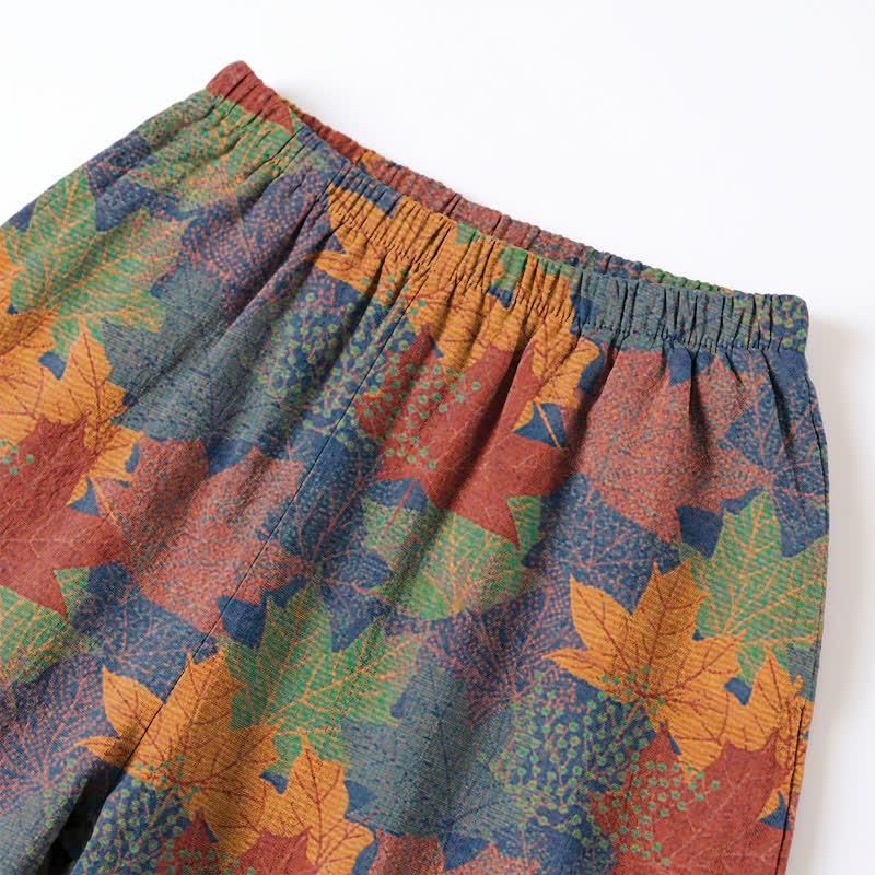 Ownkoti Fall Maple Leaf Cotton Loungewear Set - image 34