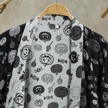 Ownkoti Halloween Pumpkin Candy Cotton Kimono Robe - image 2