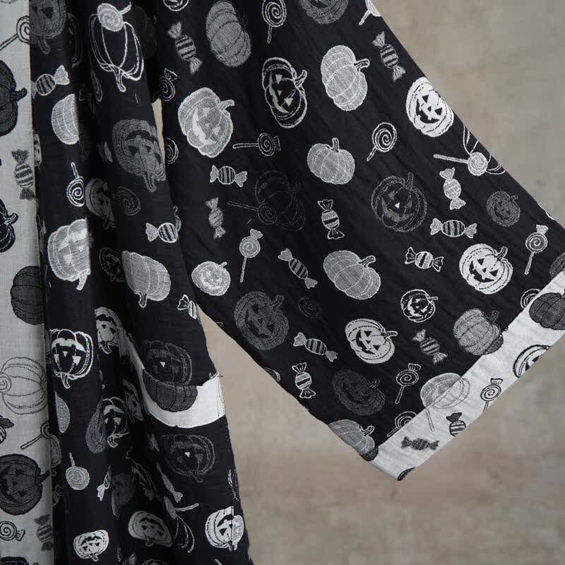 Ownkoti Halloween Pumpkin Candy Cotton Kimono Robe - image 4