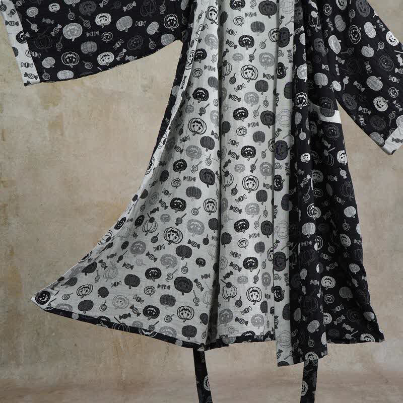 Ownkoti Halloween Pumpkin Candy Cotton Kimono Robe - image 5