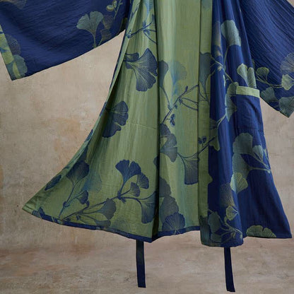 Ownkoti Retro Ginkgo Leaf Cotton Kimono Robe - image 10