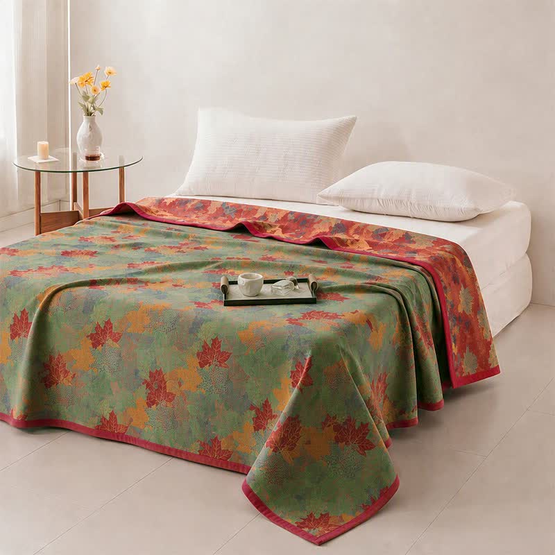 Ownkoti Colorful Fall Maple Leaf Cotton Blanket - image 7