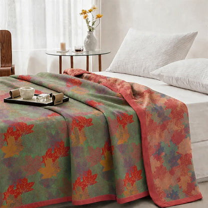 Ownkoti Colorful Fall Maple Leaf Cotton Blanket - image 6