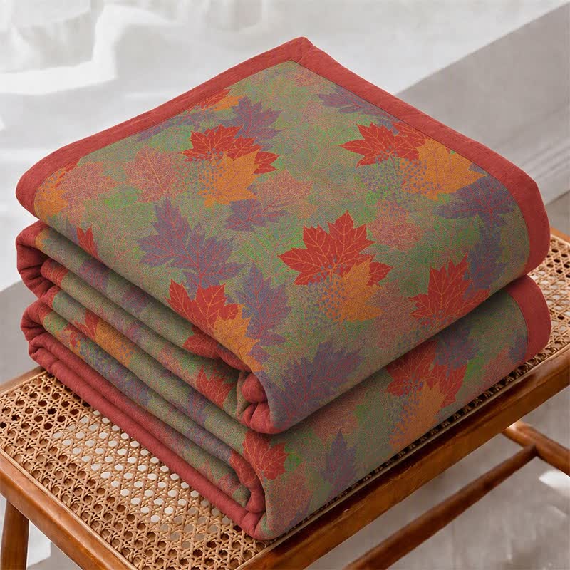 Ownkoti Colorful Fall Maple Leaf Cotton Blanket - image 5