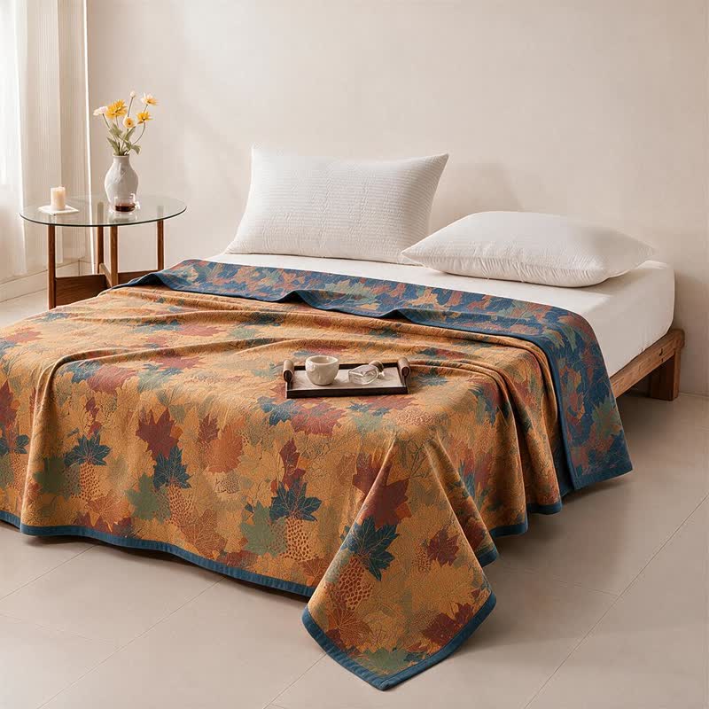 Ownkoti Colorful Fall Maple Leaf Cotton Blanket - image 11