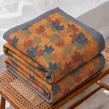 Ownkoti Colorful Fall Maple Leaf Cotton Blanket - image 5