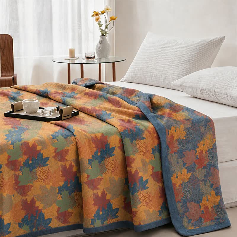 Ownkoti Colorful Fall Maple Leaf Cotton Blanket - image 18