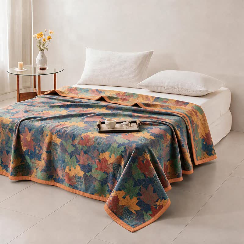 Ownkoti Colorful Fall Maple Leaf Cotton Blanket - image 15