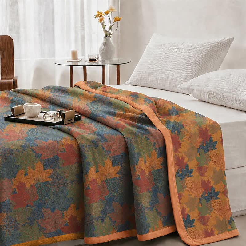 Ownkoti Colorful Fall Maple Leaf Cotton Blanket - image 14