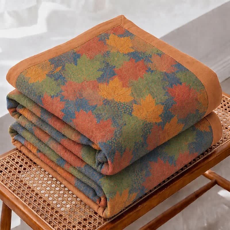 Ownkoti Colorful Fall Maple Leaf Cotton Blanket - image 13