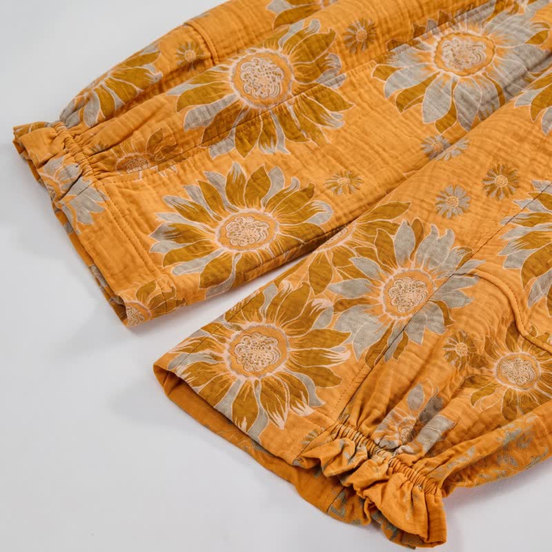 Ownkoti Vintage Sunflower Cotton Lounge Pants - image 5