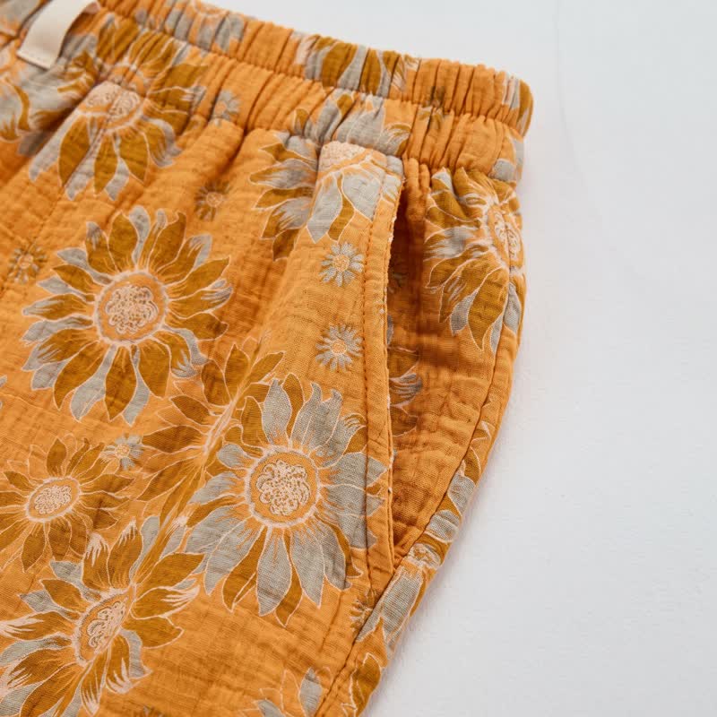 Ownkoti Vintage Sunflower Cotton Lounge Pants - image 3