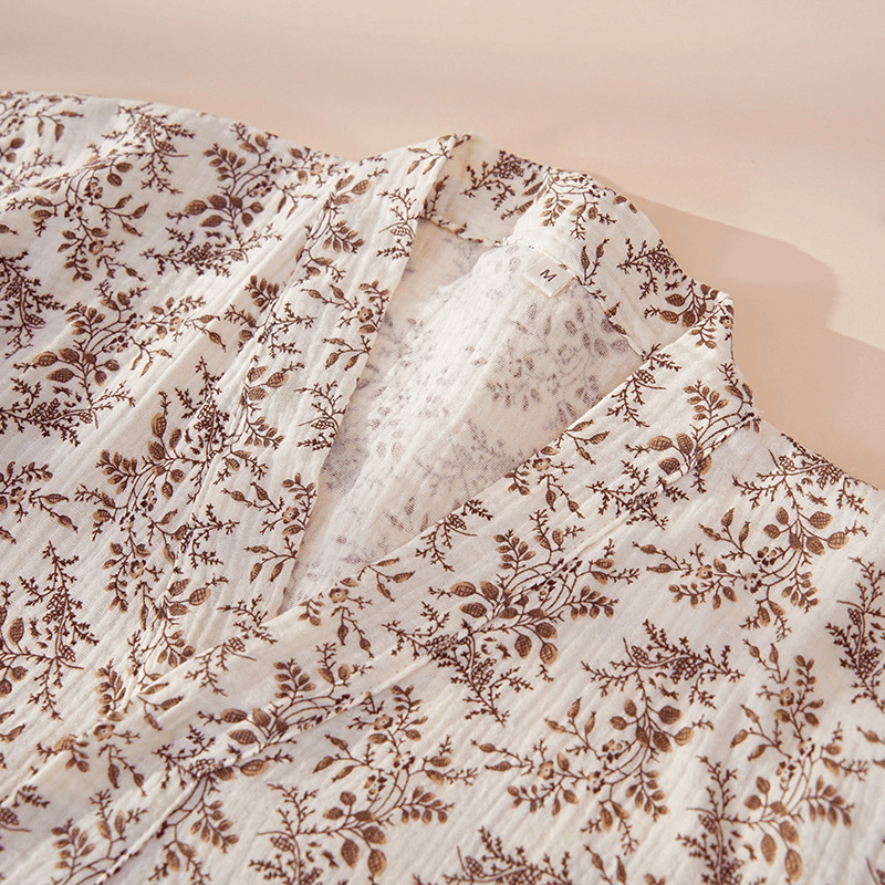 Ownkoti Brown Ditsy Floral Cotton Loungewear Set - image 1