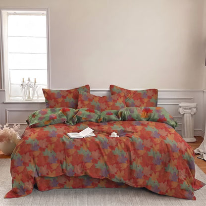 Ownkoti Colorful Maple Leaf Cotton Duvet Cover Bedding Set - image 4