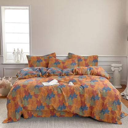 Ownkoti Colorful Maple Leaf Cotton Duvet Cover Bedding Set - image 11