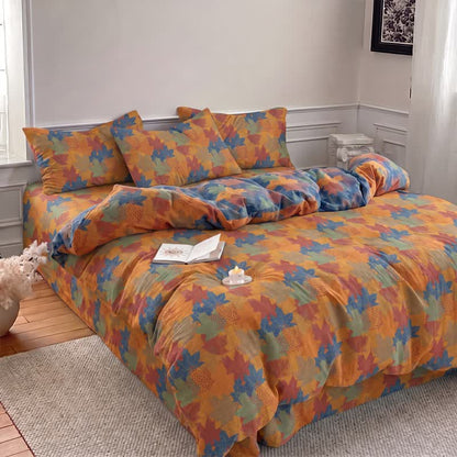 Ownkoti Colorful Maple Leaf Cotton Duvet Cover Bedding Set - image 16