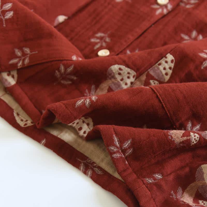 Ownkoti Vintage Mushroom Print Cotton Loungewear Set - image 9
