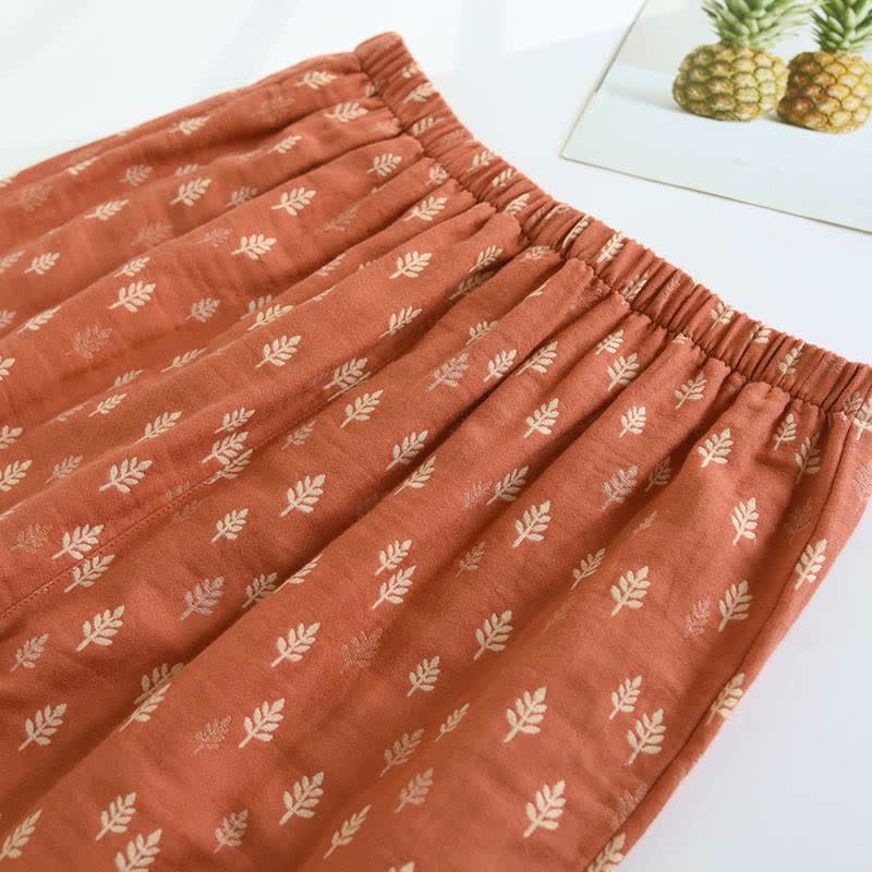 Ownkoti Relaxed Piped Cotton Maple Leaf Loungewear Set - image 7