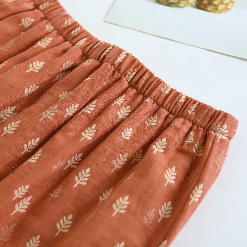 Ownkoti Relaxed Piped Cotton Maple Leaf Loungewear Set - image 6