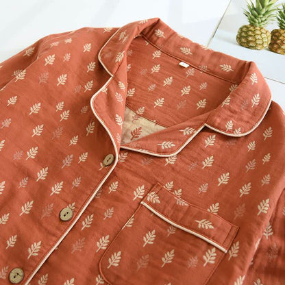 Ownkoti Relaxed Piped Cotton Maple Leaf Loungewear Set - image 2
