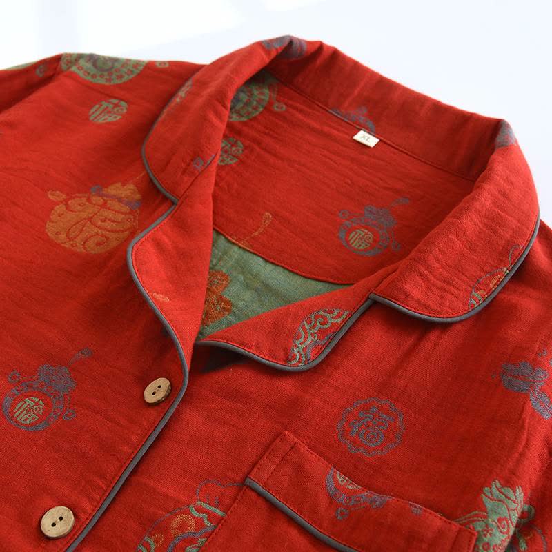 Ownkoti Red Cotton Fortune Pouch Loungewear Set - image 2