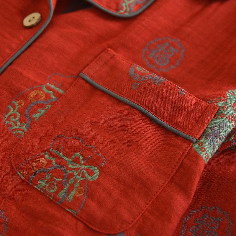 Ownkoti Red Cotton Fortune Pouch Loungewear Set - image 3