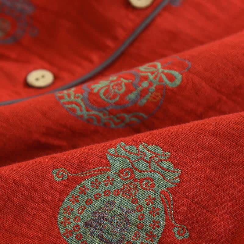 Ownkoti Red Cotton Fortune Pouch Loungewear Set - image 4
