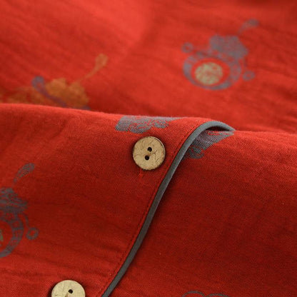 Ownkoti Red Cotton Fortune Pouch Loungewear Set - image 5