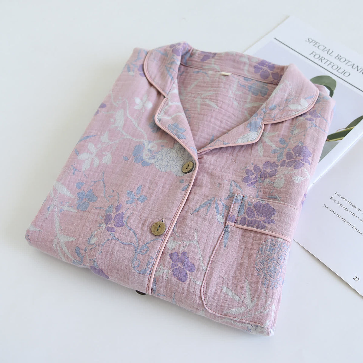 Ownkoti Wisteria Floral Cotton Gauze Sleep Set - image 2