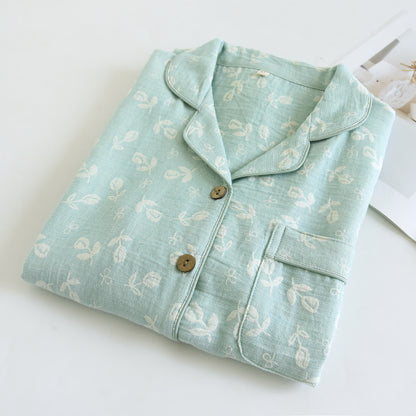 Ownkoti Cotton Gauze Leaf Print Pajama Set - image 3