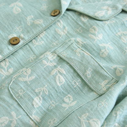 Ownkoti Cotton Gauze Leaf Print Pajama Set - image 6