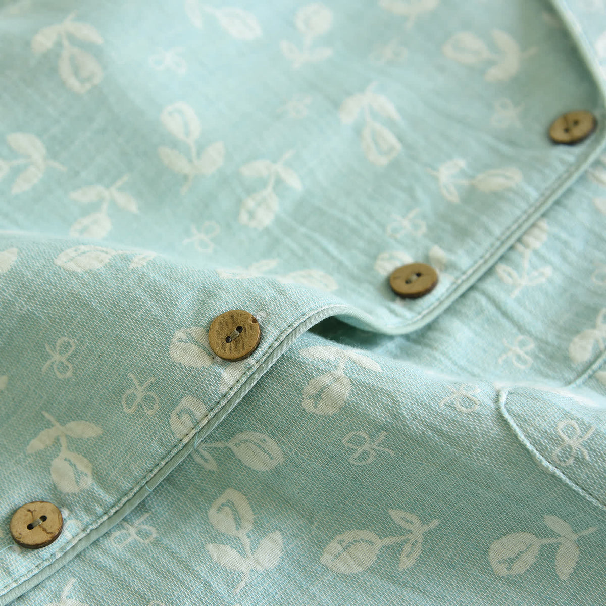 Ownkoti Cotton Gauze Leaf Print Pajama Set - image 4