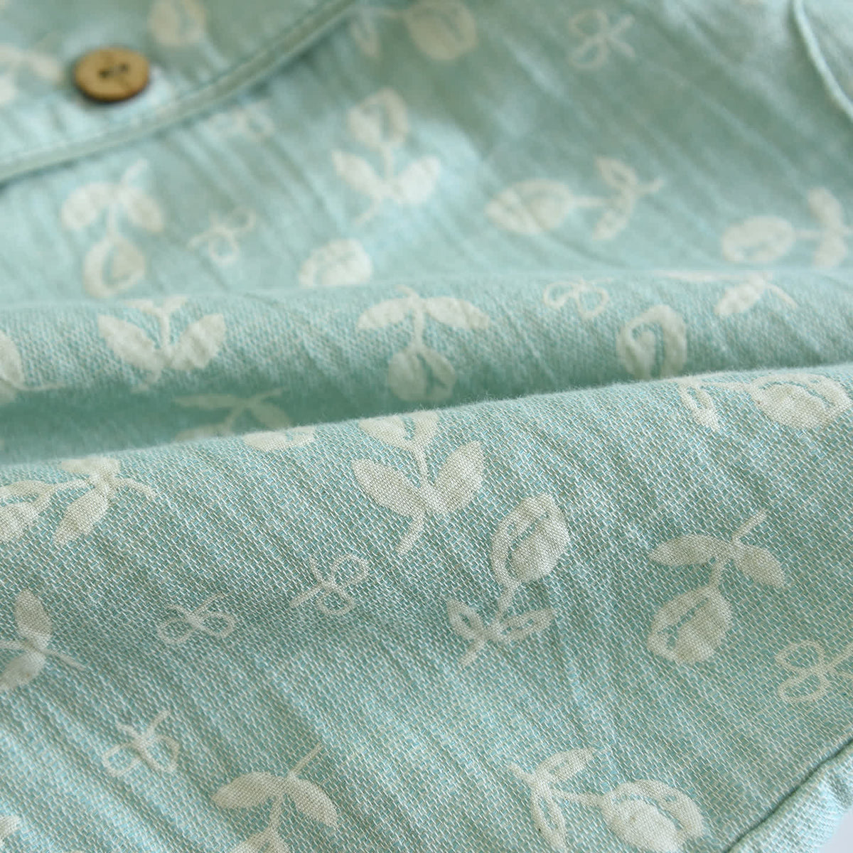 Ownkoti Cotton Gauze Leaf Print Pajama Set - image 7
