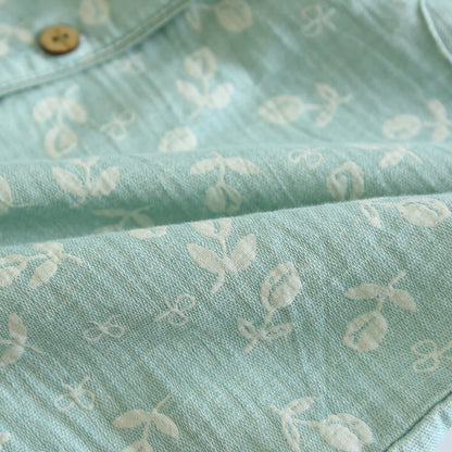 Ownkoti Cotton Gauze Leaf Print Pajama Set - image 7