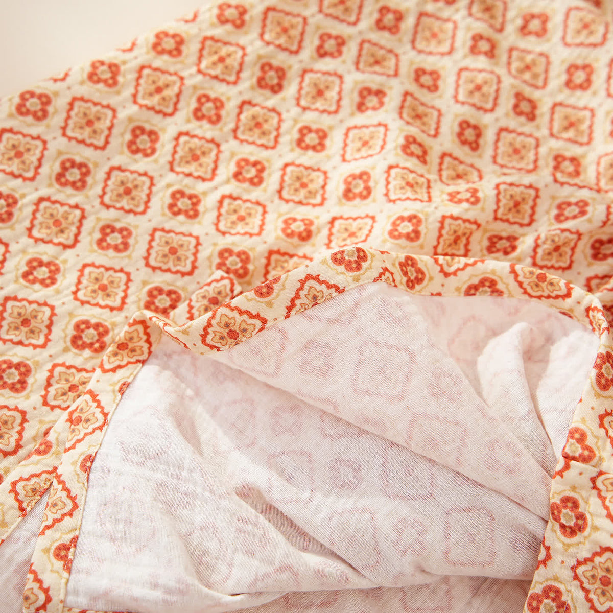 Ownkoti Geometric Ruffle Trim Cotton Loungewear Set - image 7