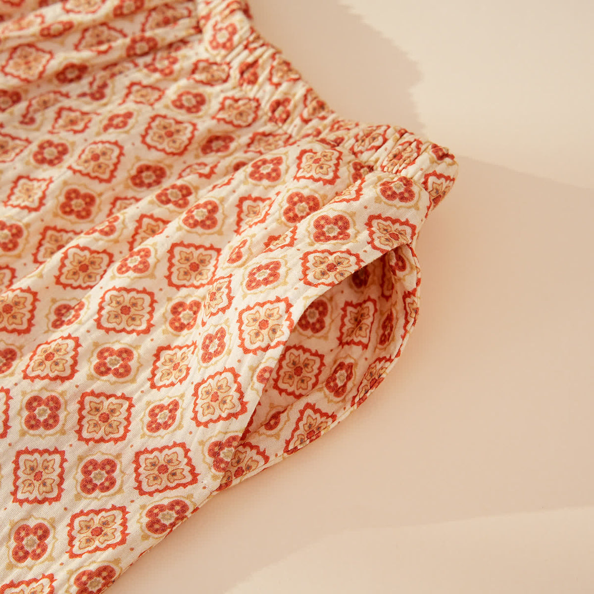 Ownkoti Geometric Ruffle Trim Cotton Loungewear Set - image 10