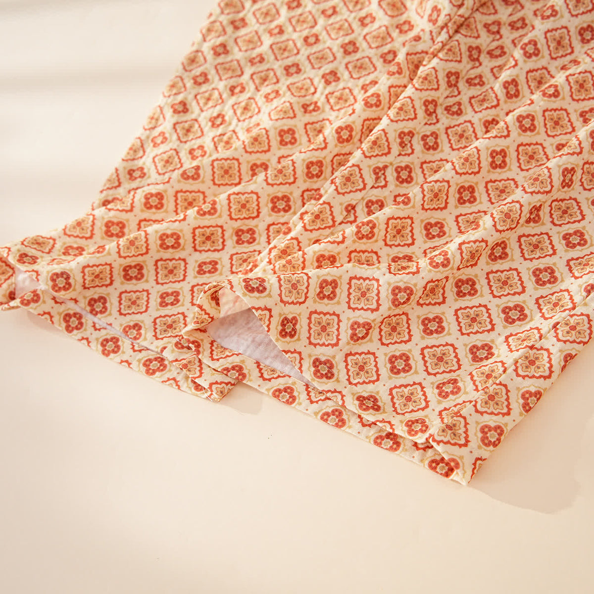 Ownkoti Geometric Ruffle Trim Cotton Loungewear Set - image 12