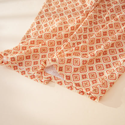 Ownkoti Geometric Ruffle Trim Cotton Loungewear Set - image 12