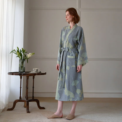 Ownkoti Ginkgo Leaf Organic Cotton Kimono Robe - image 9