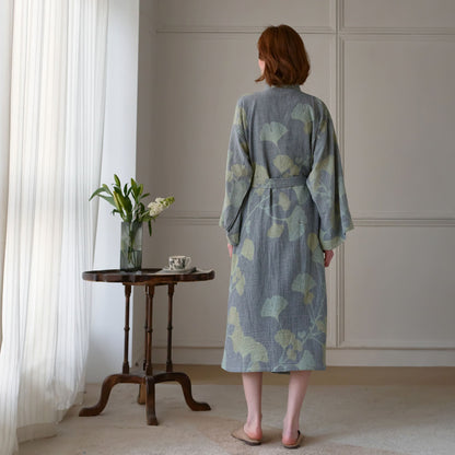 Ownkoti Ginkgo Leaf Organic Cotton Kimono Robe - image 11