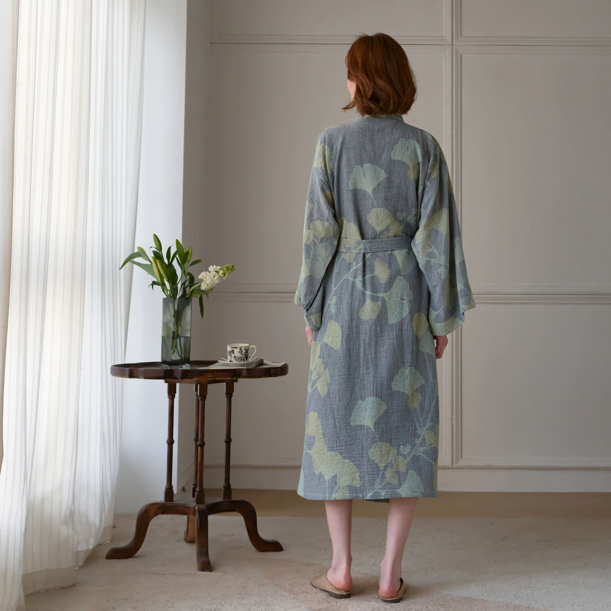 Ownkoti Ginkgo Leaf Organic Cotton Kimono Robe - image 11
