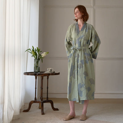 Ownkoti Ginkgo Leaf Organic Cotton Kimono Robe - image 17