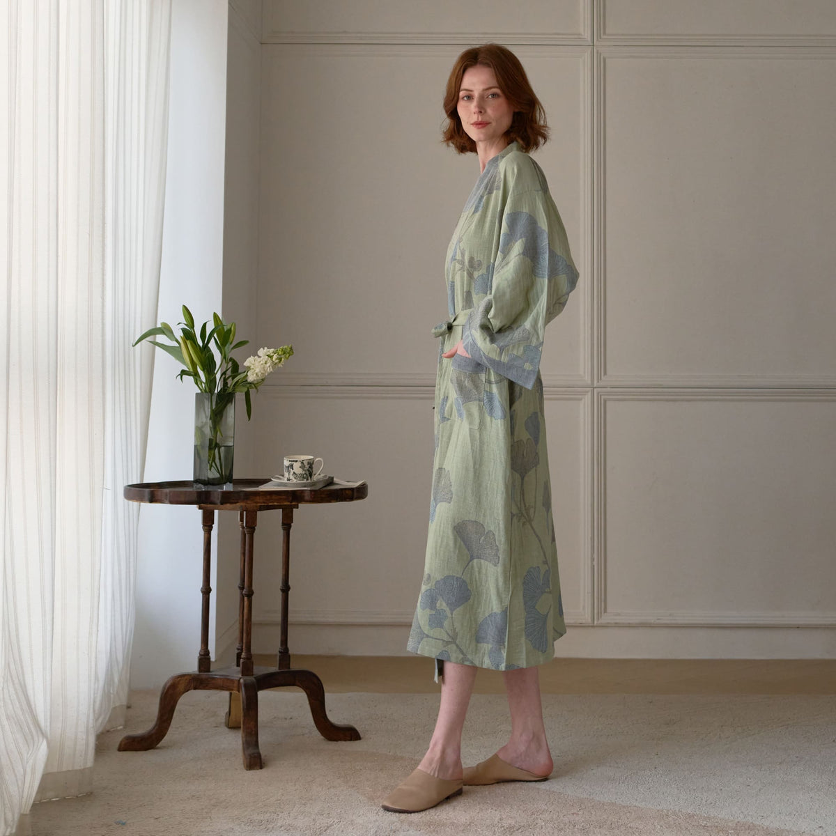 Ownkoti Ginkgo Leaf Organic Cotton Kimono Robe - image 20