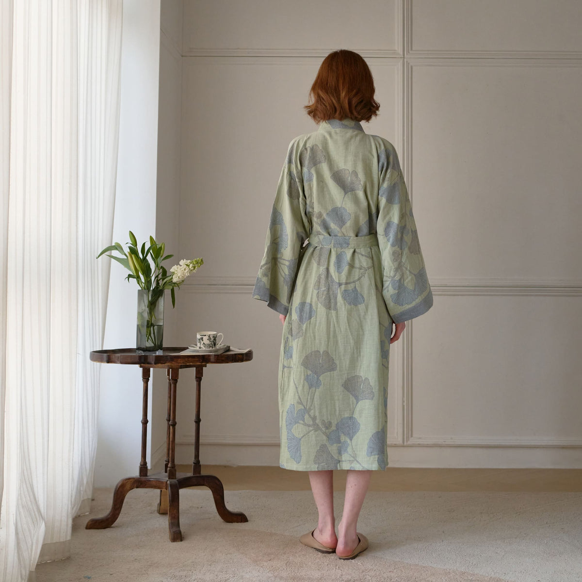 Ownkoti Ginkgo Leaf Organic Cotton Kimono Robe - image 21