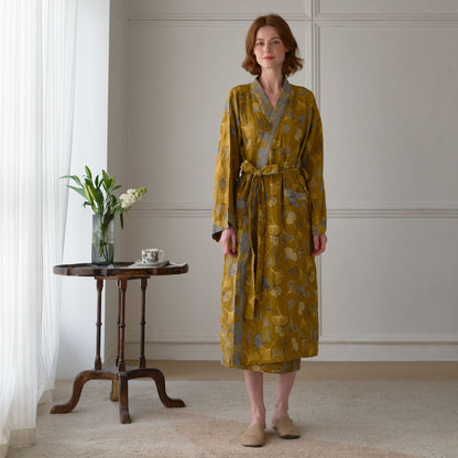 Ownkoti Ginkgo Biloba Cotton Gauze Kimono Robe - image 3