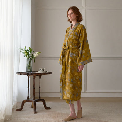Ownkoti Ginkgo Biloba Cotton Gauze Kimono Robe - image 4